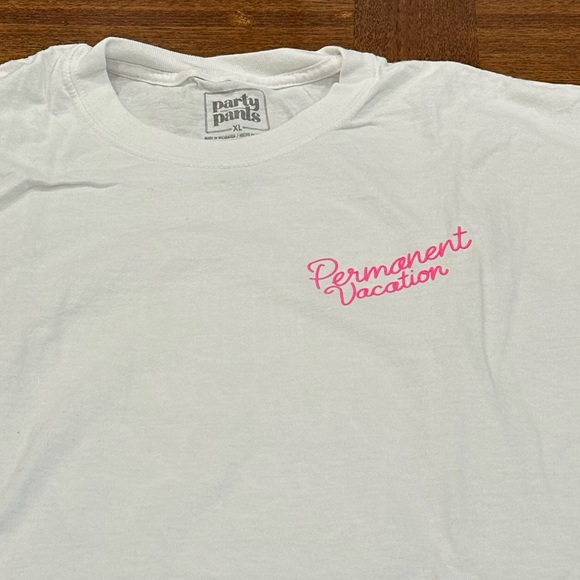 Party Pants Permanent Vacation T-Shirt, White, Size XL - Picture 3 of 5